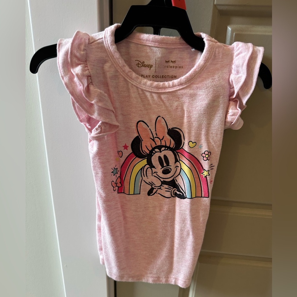 Little Sleepies Disney Minnie Forever Pink Ruffle Graohic Tank Top 18-24 mo